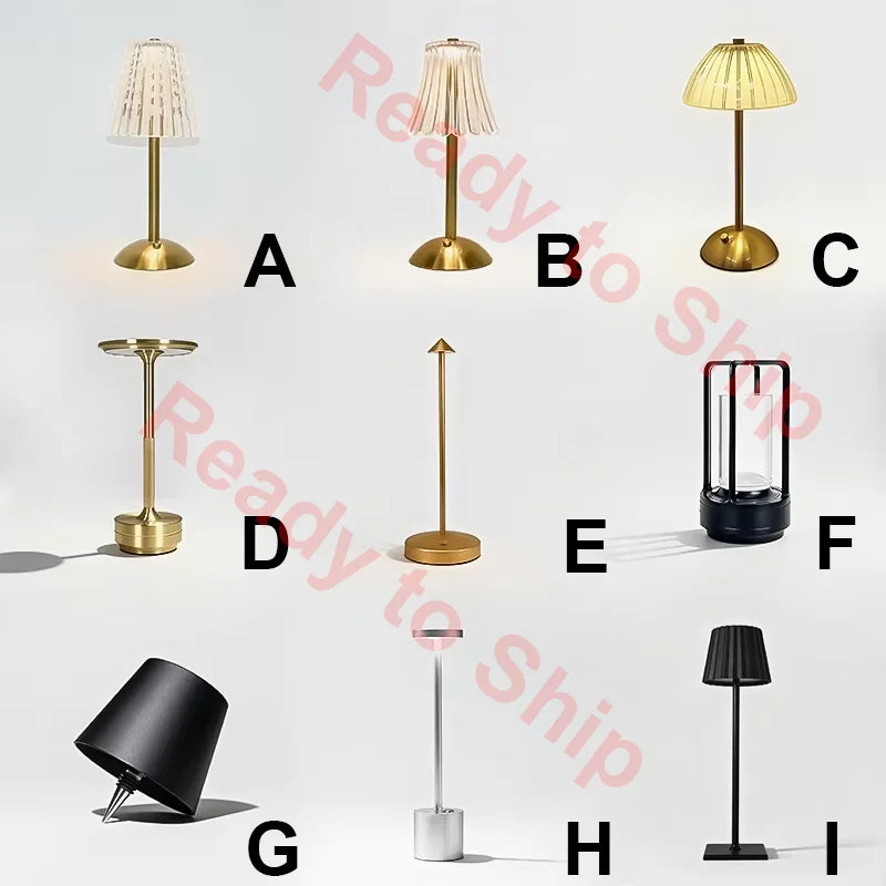 Modern Design Battery Restaurant Decor Luxury Hotel Portable Touch Night Light