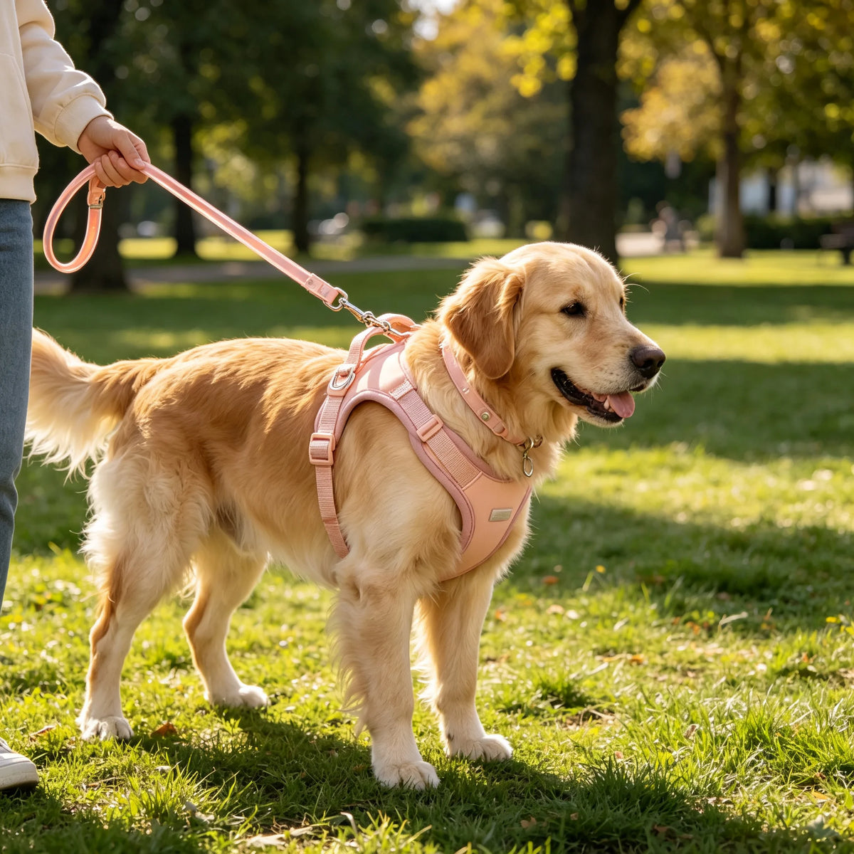 PVC Waterproof Dog Harness and Leash Set, No-Pull Dog Vest Harness for Medium Large Dogs,