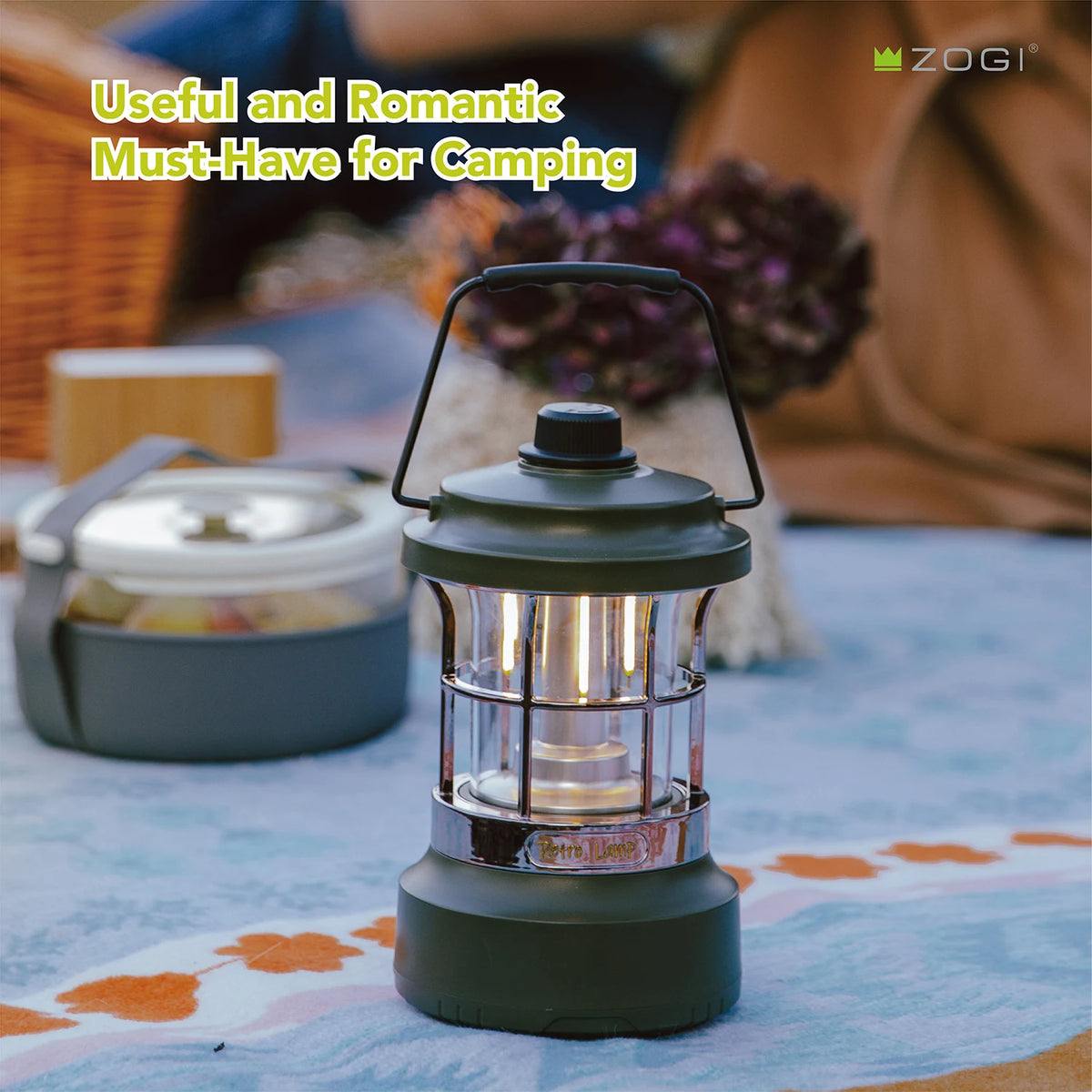 Multi-Function Waterproof Rechargeable Retractable String LED Retro Lantern Lamp Camp
