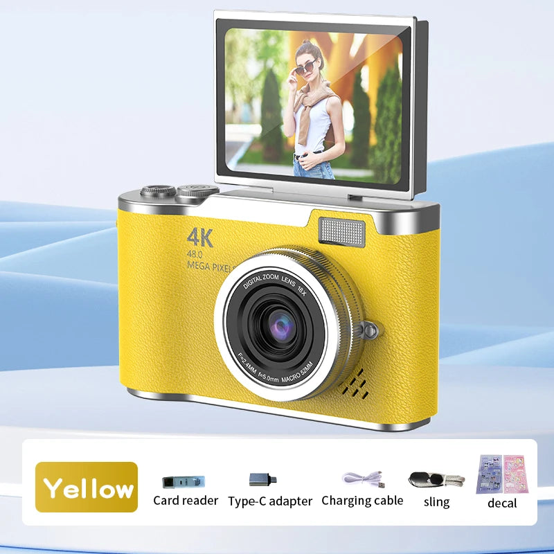 Mini Digital Video Camera with Flip Screen Kids Professional Home Security & Photography