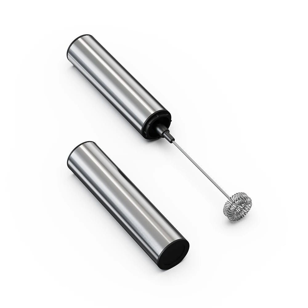 Food Grade Portable Stainless Steel Rechargeable Electric Milk Frother with Whisk Head