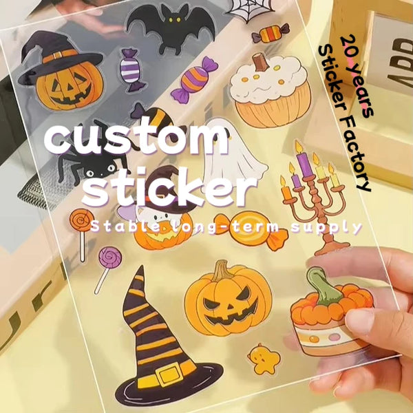 Custom Halloween Vinyl PVC Waterproof Graffiti Cartoon Decorative Sticker Packs for Phone (Pack of 3)