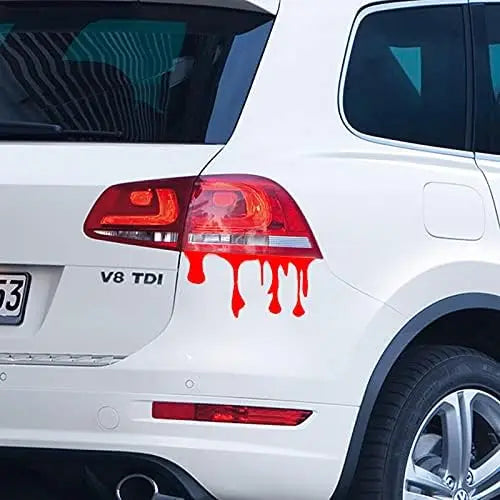 Custom Red Flowing Blood Bloody Horror Funny Decal Sticker Car Vinyl Stickers (Pack of 3)
