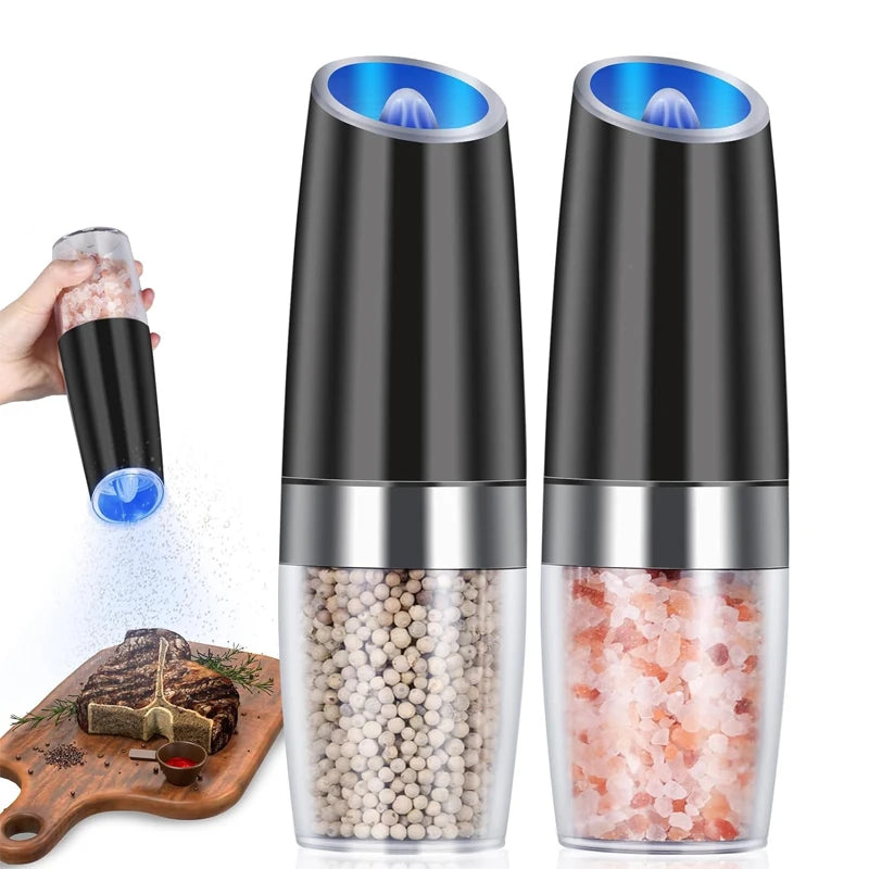 Stainless Steel Automatic Gravity Pepper Shakers One Hand Adjustable Spice Salt Pepper