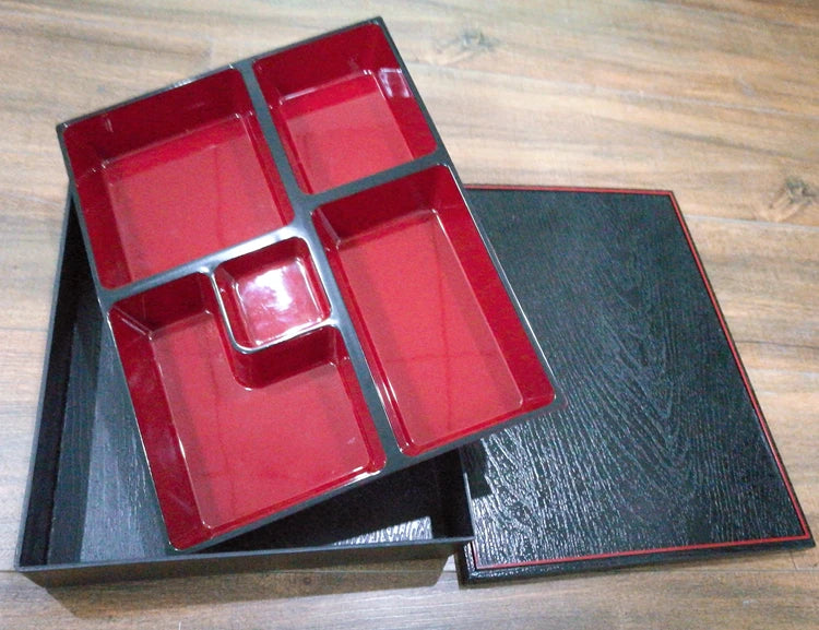 BPA Free 5 Compartments Traditional Japanese Restaurant Sushi Bento Lunch Box