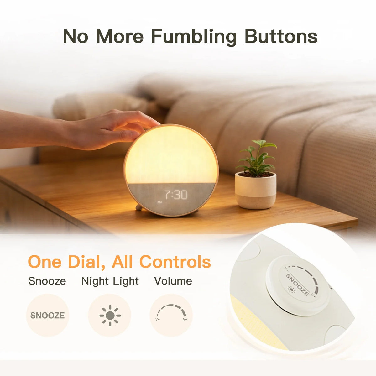 Smart Wake-Up Light with Sunrise Simulation and App Control, White