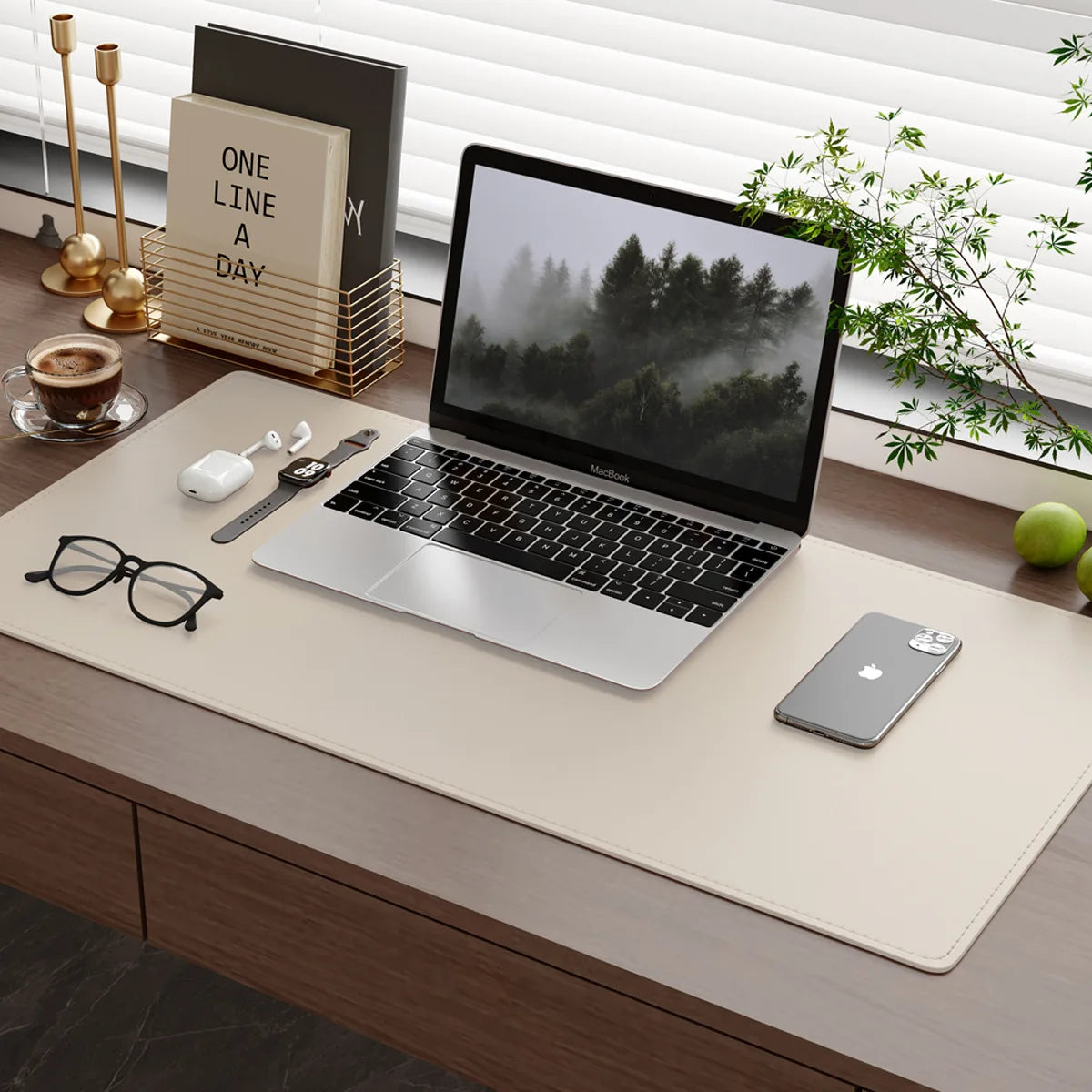 Extra-Large Rectangle Stitched Leather Waterproof Gaming Mouse Pad for Laptop and Office