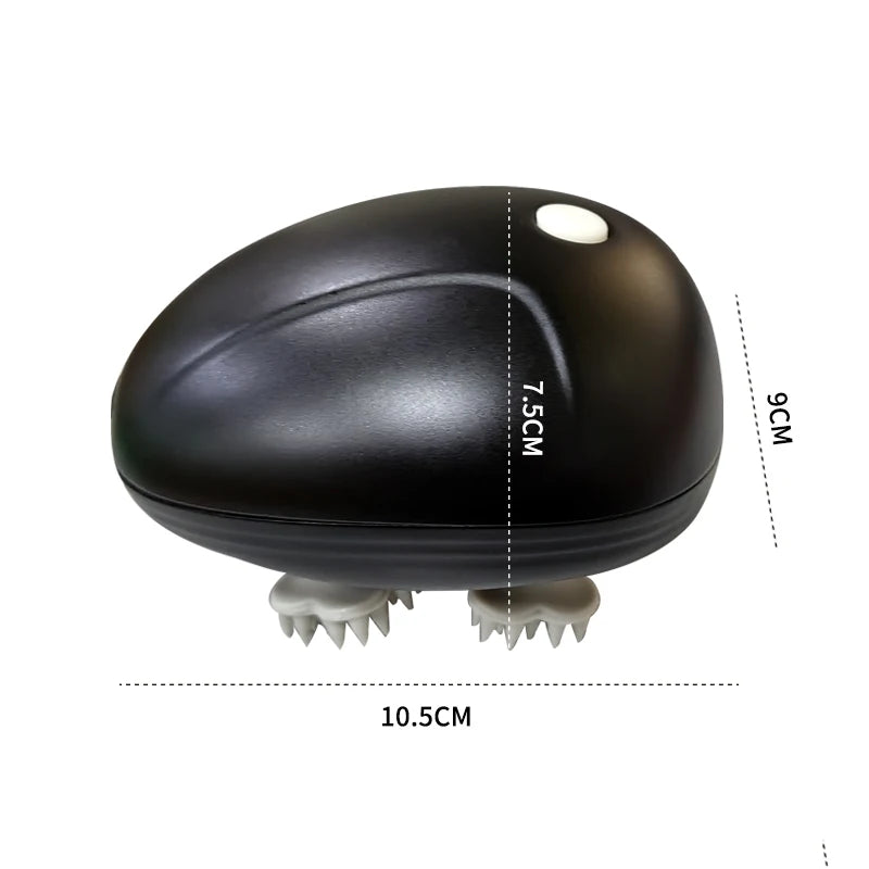 Cordless Electric Scalp Massager Handheld 2 Speeds Vibrating Head 96 Silicone Nodes Hair