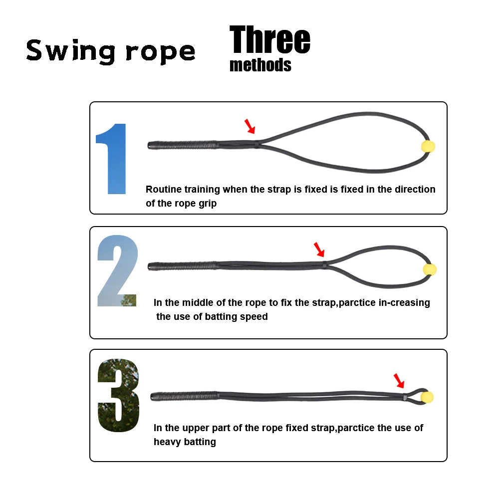 Golf Swing Rope Training Aid Fitness Equipment Trainer With Eva Ball for Practice Posture