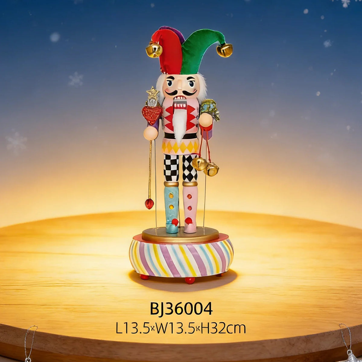 Handmade Traditional Wood Christmas Nutcracker King Soldier Doll Three-Piece Small UV