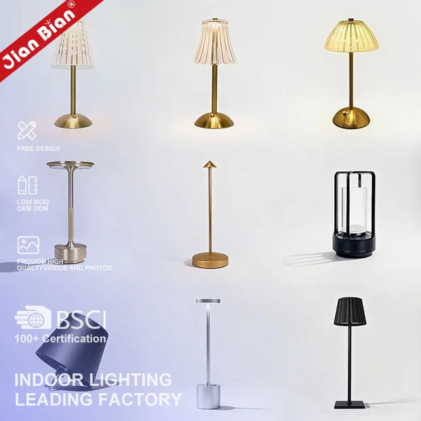 Modern Design Battery Restaurant Decor Luxury Hotel Portable Touch Night Light