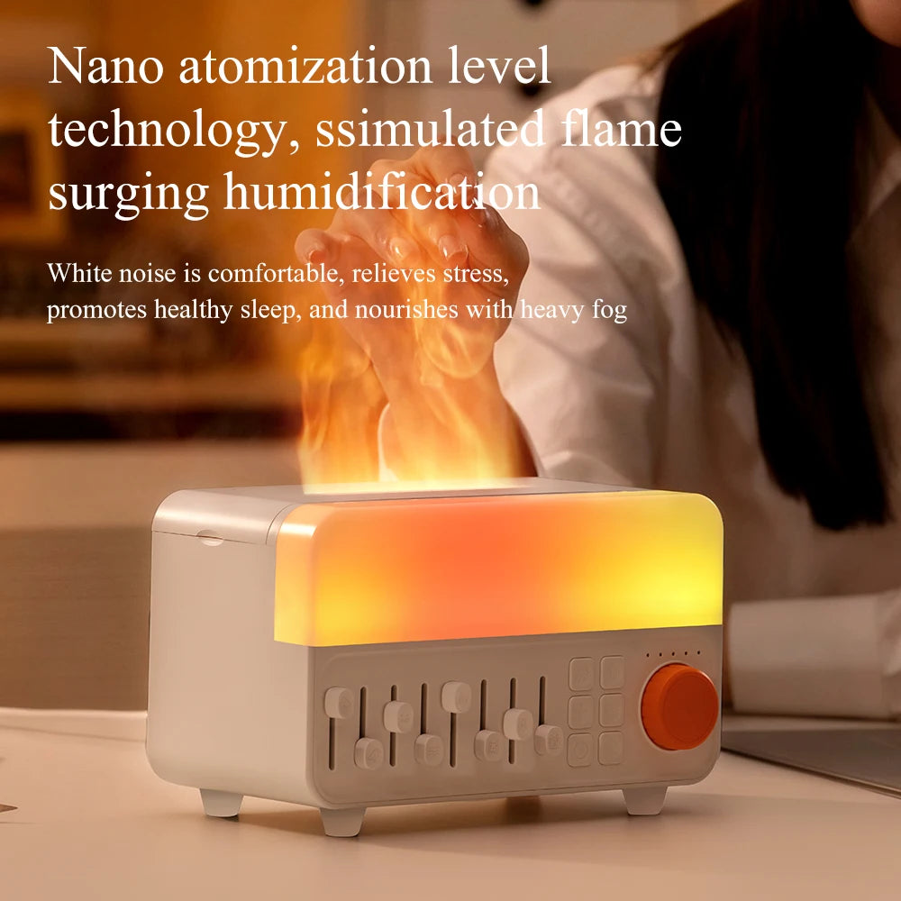 150ML Colorful Flame Multi-Sound White-Noise Flame Aroma Diffuser Ultrasonic Humidifier