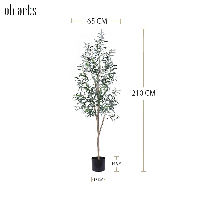 Oh Arts Multi-Sized Artificial Olive Tree UV Resistant Silk Leaves Faux Olive Plant