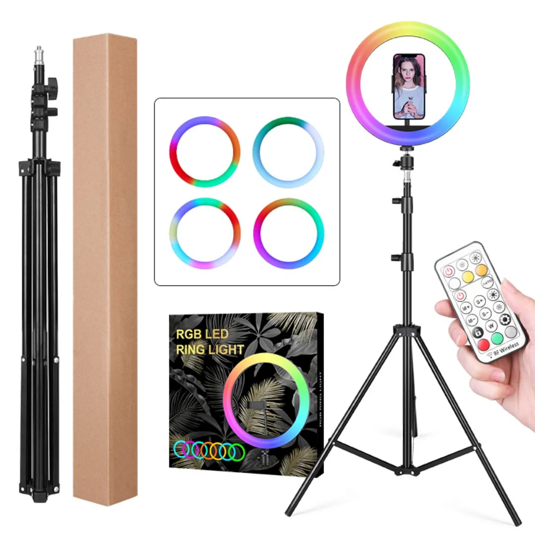 Dimmable 10 Inch 16 Color Photography Lighting Led RGB Circle Ringlights,Ring Light 360
