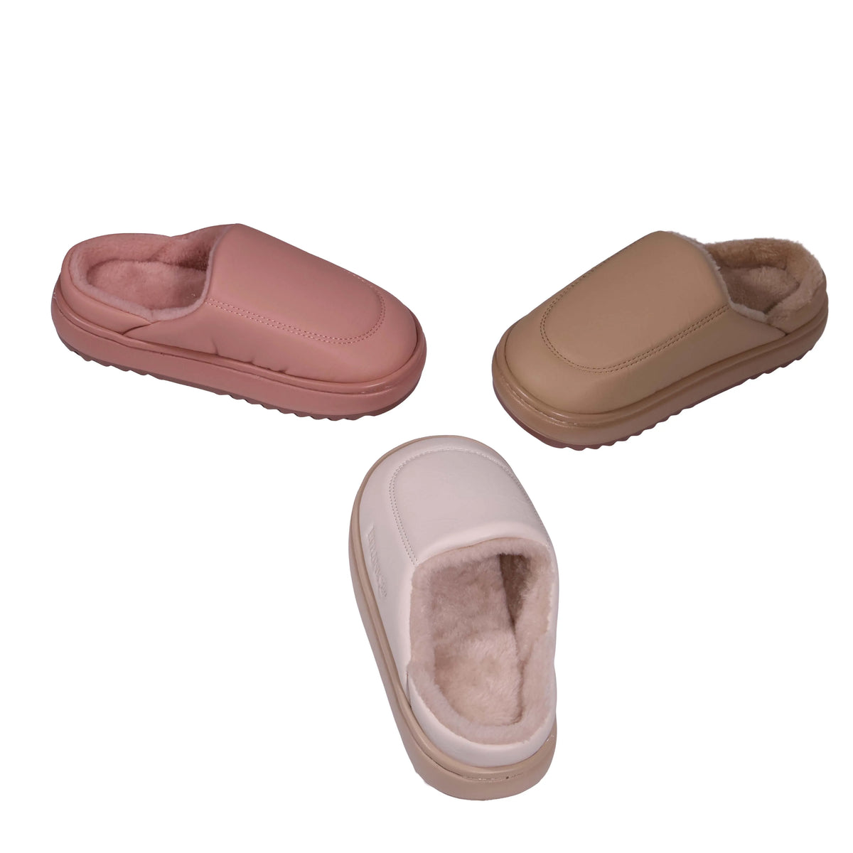 Cloud Soft Plush House Slippers Thick EVA Sole Winter Warm Fuzzy Closed Toe Couple