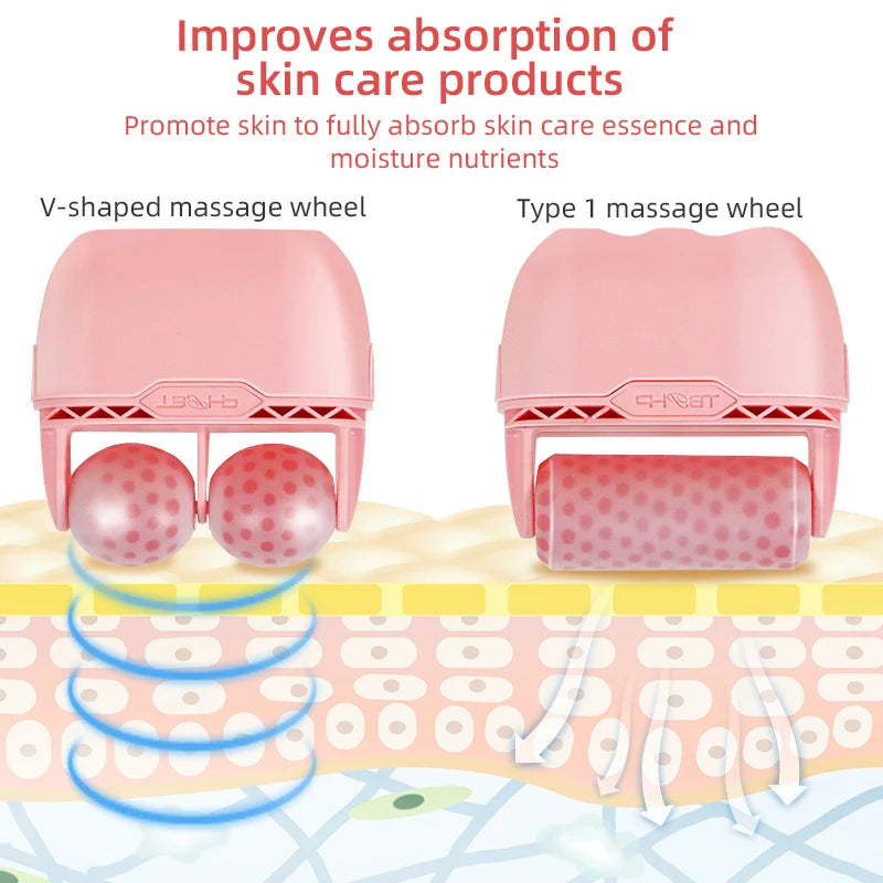 Handheld Personal Skin Care Ice Roller with V-Shaped Design for Face Beauty and Skin