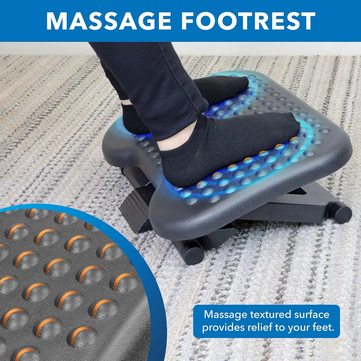 Ergonomic Under Desk Footrest with 3 Height Levels