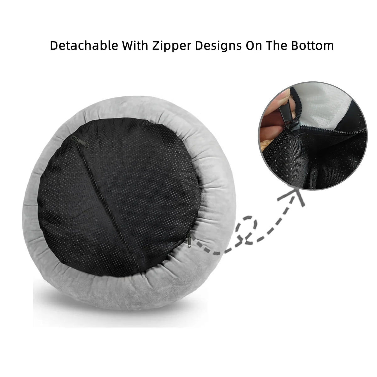 Donut Pet Bed with Hooded Blanket, Cozy Round Bed for Dogs and Cats