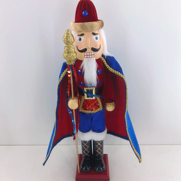 45cm Plastic Nutcracker Doll, New Colors & Handmade Fabric Outfit, Vivid Premium Texture,