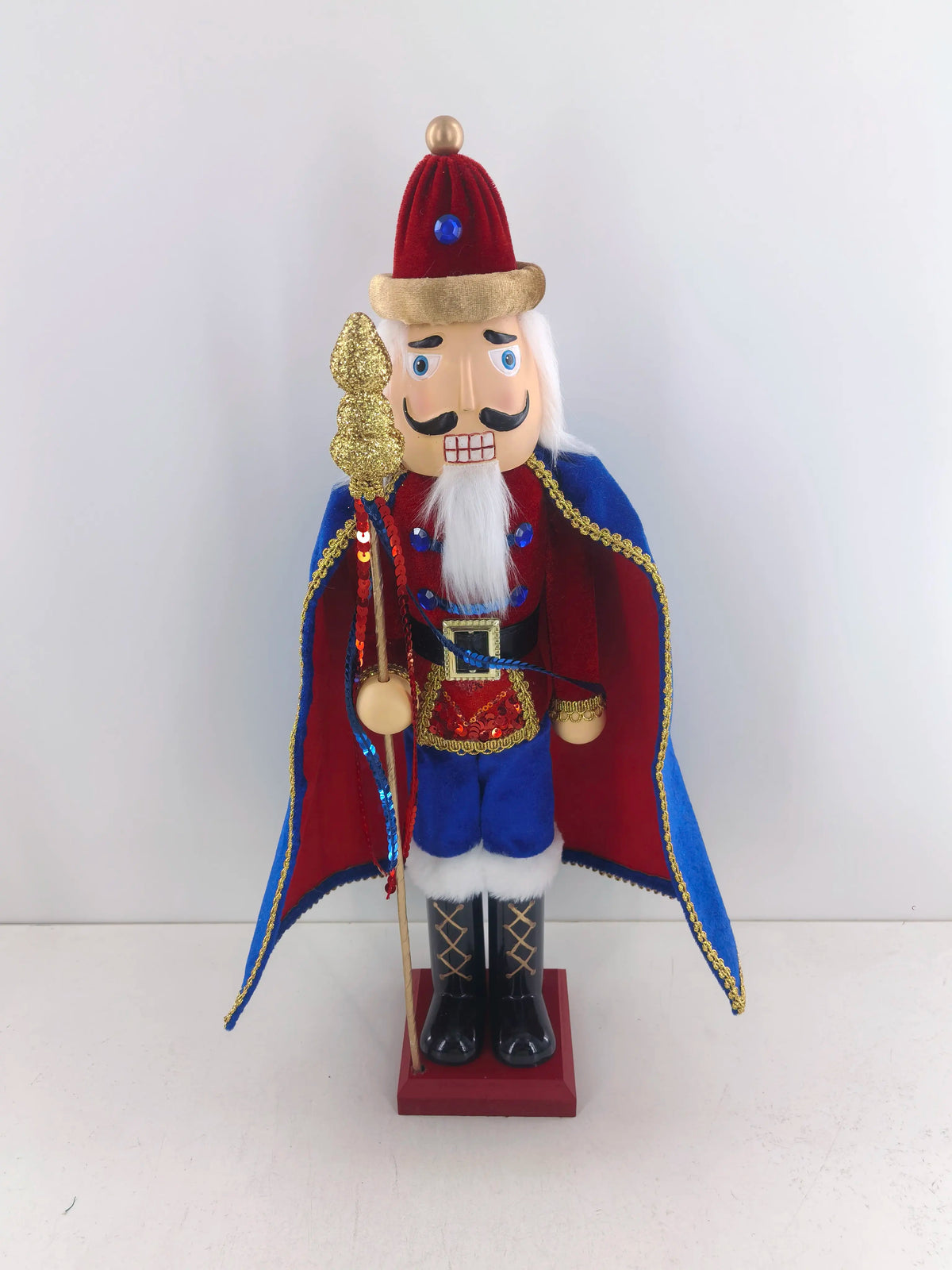 45cm Plastic Nutcracker Doll, New Colors & Handmade Fabric Outfit, Vivid Premium Texture,
