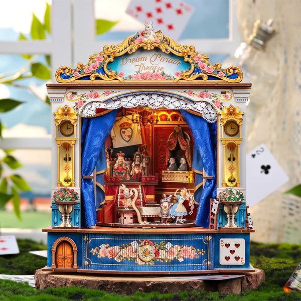 CuteBee DIY Mechanical Dream Parade Theatre Wooden Book Nook Kit Miniature House