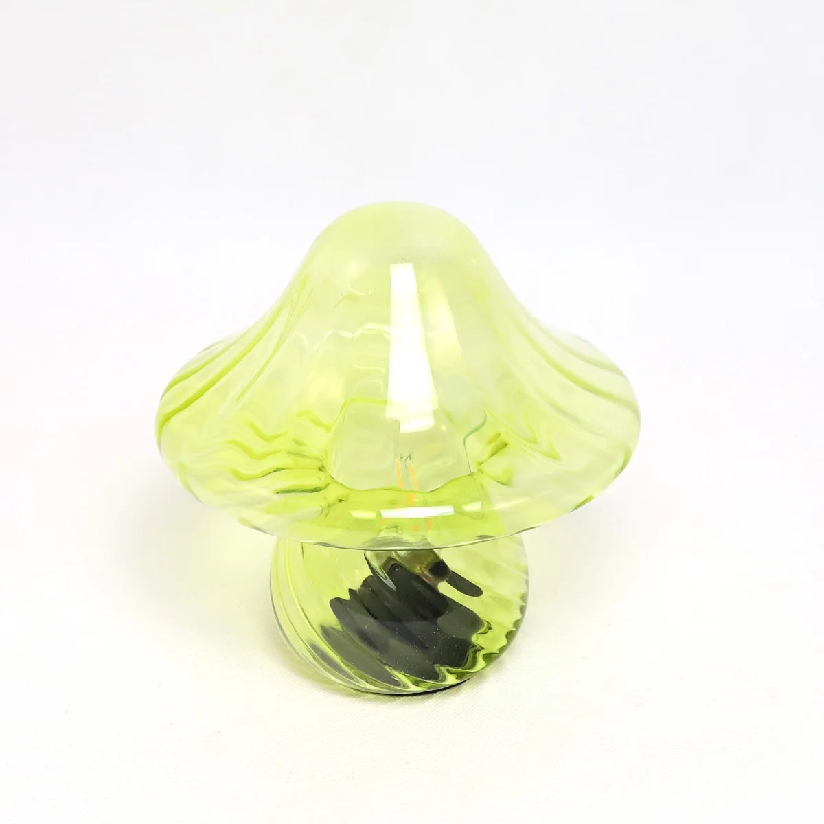 Hollow Blown Glass Leopard Print Mushroom Tabletop Reading Lamp Home Bedroom Elegant