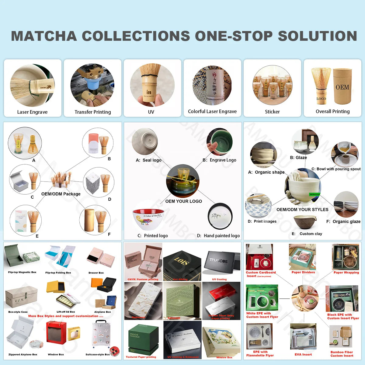 Price Custom Print Artistic Landscape Ceramic Matcha Bowl Bamboo Whisk Gift Set