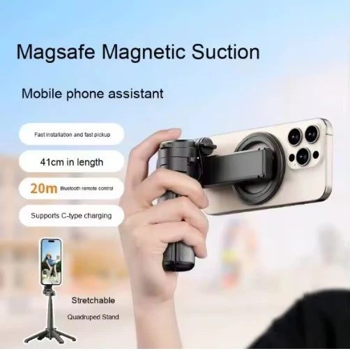Pocket Magnetic Telescopic Selfie Stick Tripod Portable Light Compact Handheld Mobile