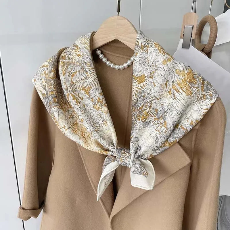 New Fashion Silk Scarf Printing Luxury Silk Wool Scarf for Women and Bags