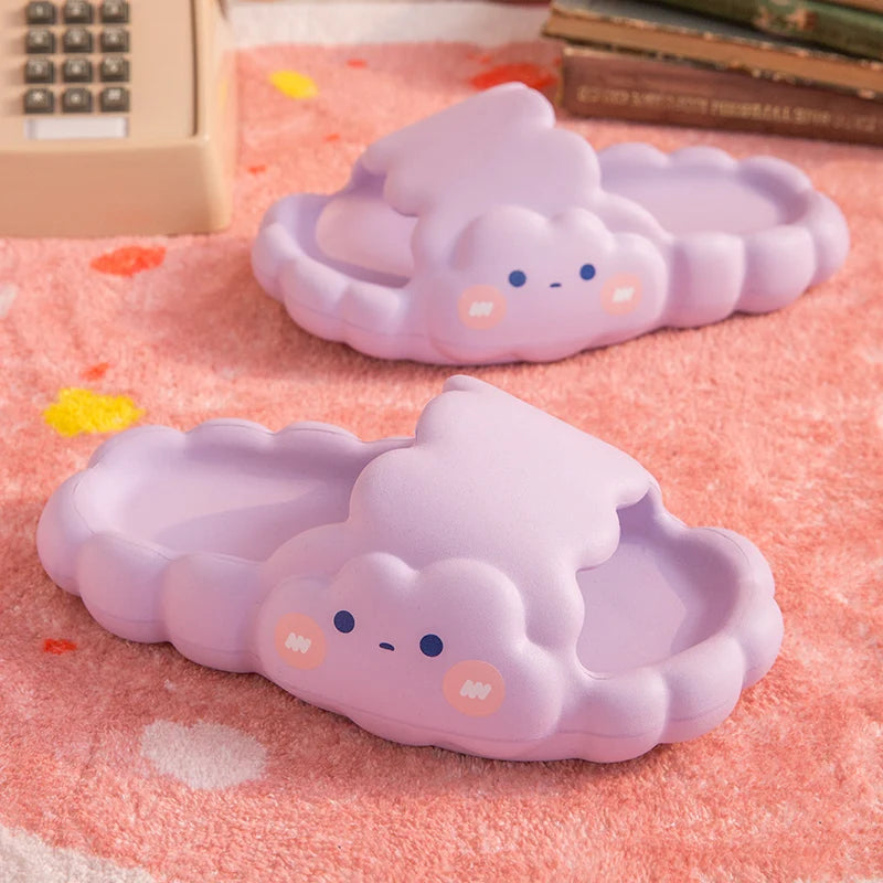Summer Women Slipper Cloud Design Lovely Cartoon Sandals Female Couples Outdoor EVA Thick