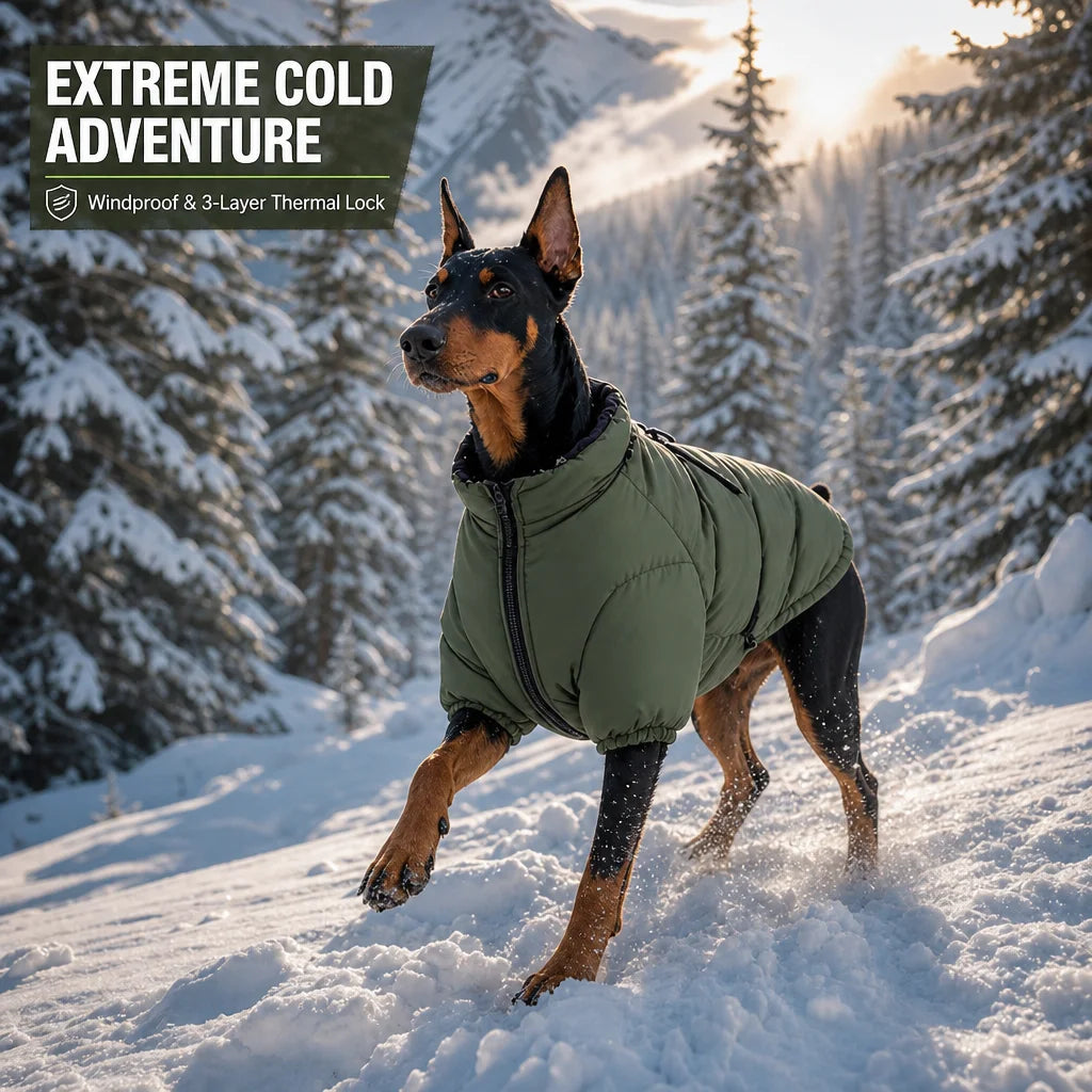 Comfortable Traditional Weatherproof Reversible Dog Jacket Reflective Safety Strips