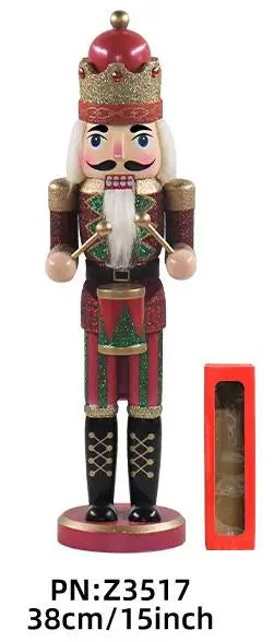 Customizable Handicraft Traditional Christmas Decoration 36cm Wooden Nutcracker Doll