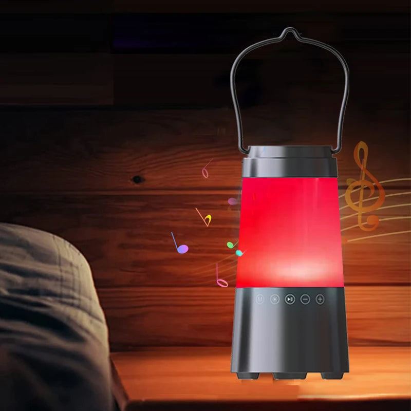 New Portable Waterproof Wireless Speaker BT Speaker Tent Light Speaker with White