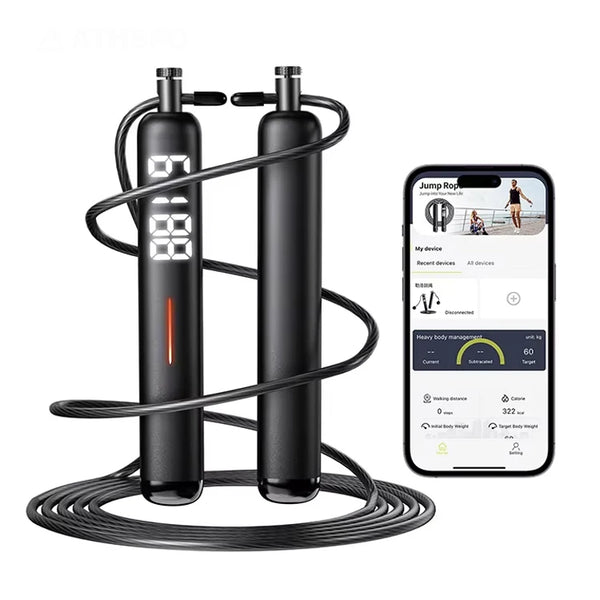 New Professional Smart Digital Jump Rope with App Sync Adjustable Weighted Skipping 3