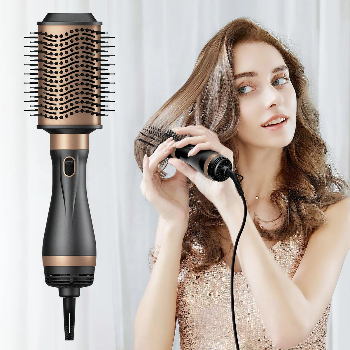 New 5 In 1 Detachable Hot Air Brush Hair Dryer Blow Dryer Brush Professional One Step