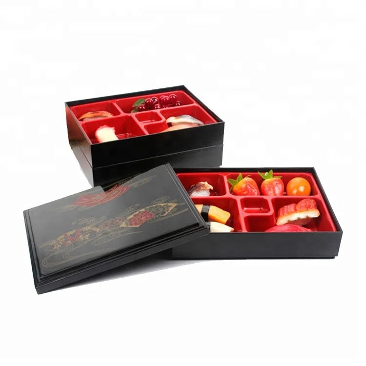 BPA Free 5 Compartments Traditional Japanese Restaurant Sushi Bento Lunch Box