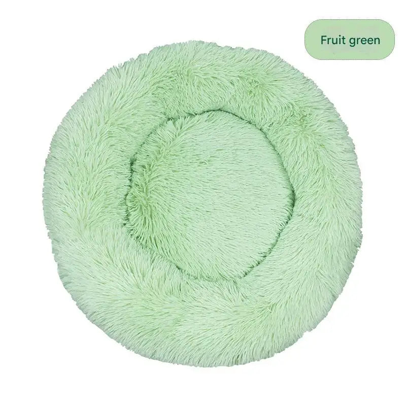 Luxury Fluffy Cushion Plush Soft Donut Dog Bed Accessories Washable Calming Sofa Camas