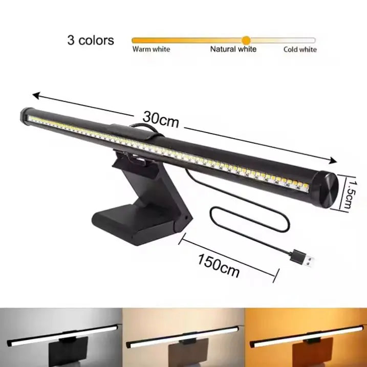 Modern Indoor LED Light Bar for Office & Bedroom USB-Powered Adjustable Dimmable White