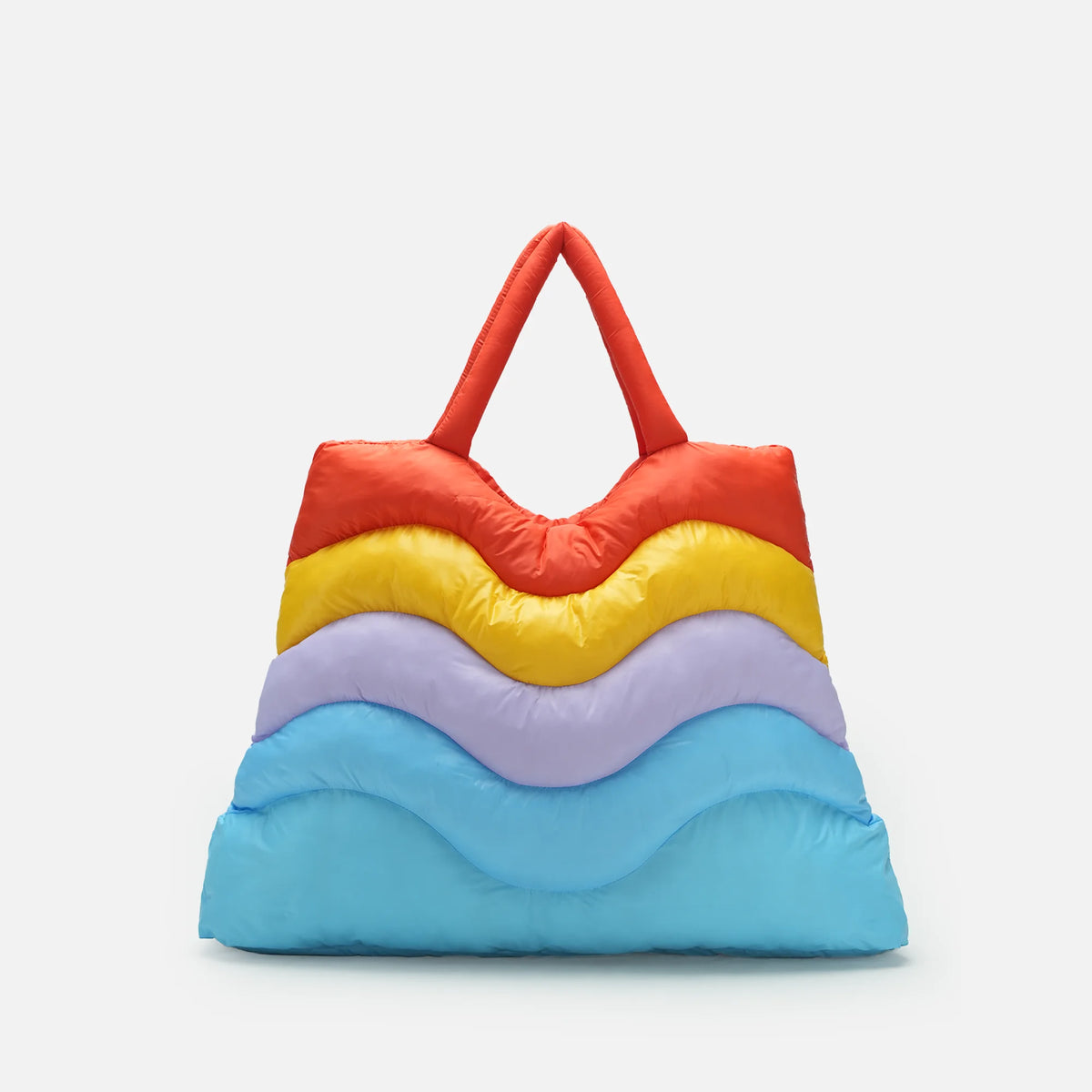 Unique Design Beautiful Colors Large Capacity Puffy Tote Bag Recycled Nylon Fabric Puffer
