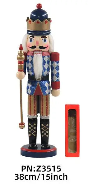 Customizable Handicraft Traditional Christmas Decoration 36cm Wooden Nutcracker Doll