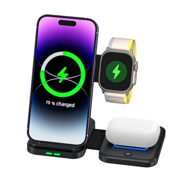 3 in 1 Fast Wireless Charging Station for Airpods Phone Iwatch Desktop Charging Stand
