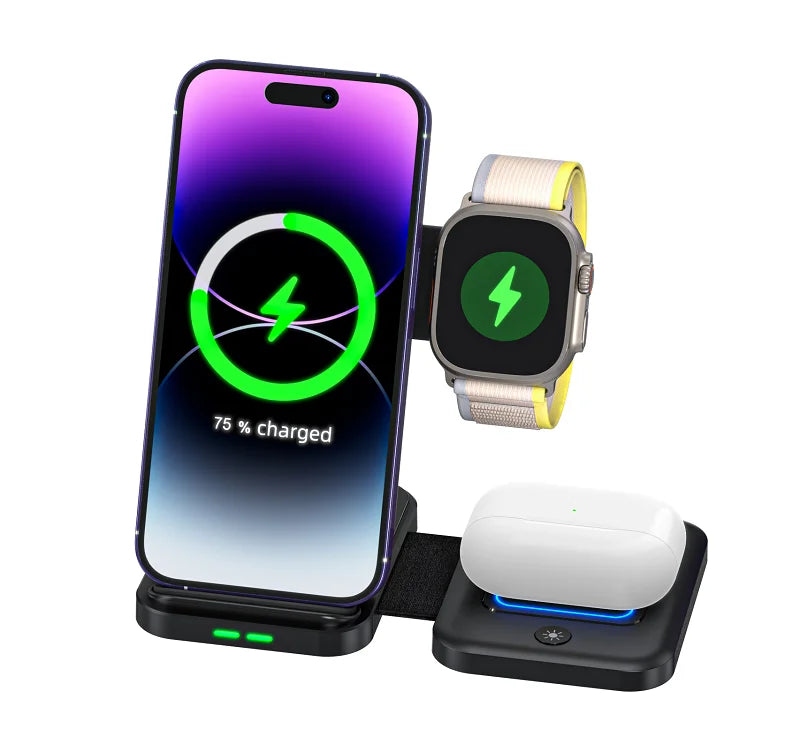 3 in 1 Fast Wireless Charging Station for Airpods Phone Iwatch Desktop Charging Stand