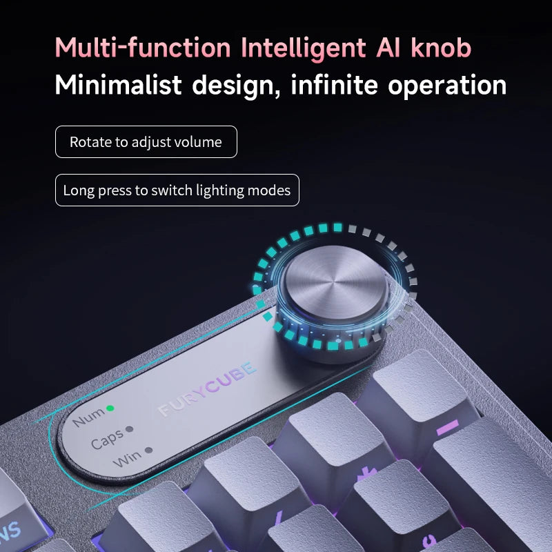 98 Keys Detachable Wired/Wireless Membrane Mechanical Feel Keyboard RGB with PBT Side-Lit