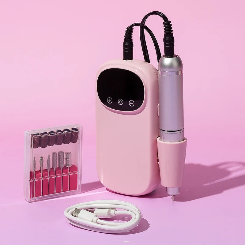 Portable Professional Nail Drill Machine Brushless Motor USB Rechargeable Multifunctional