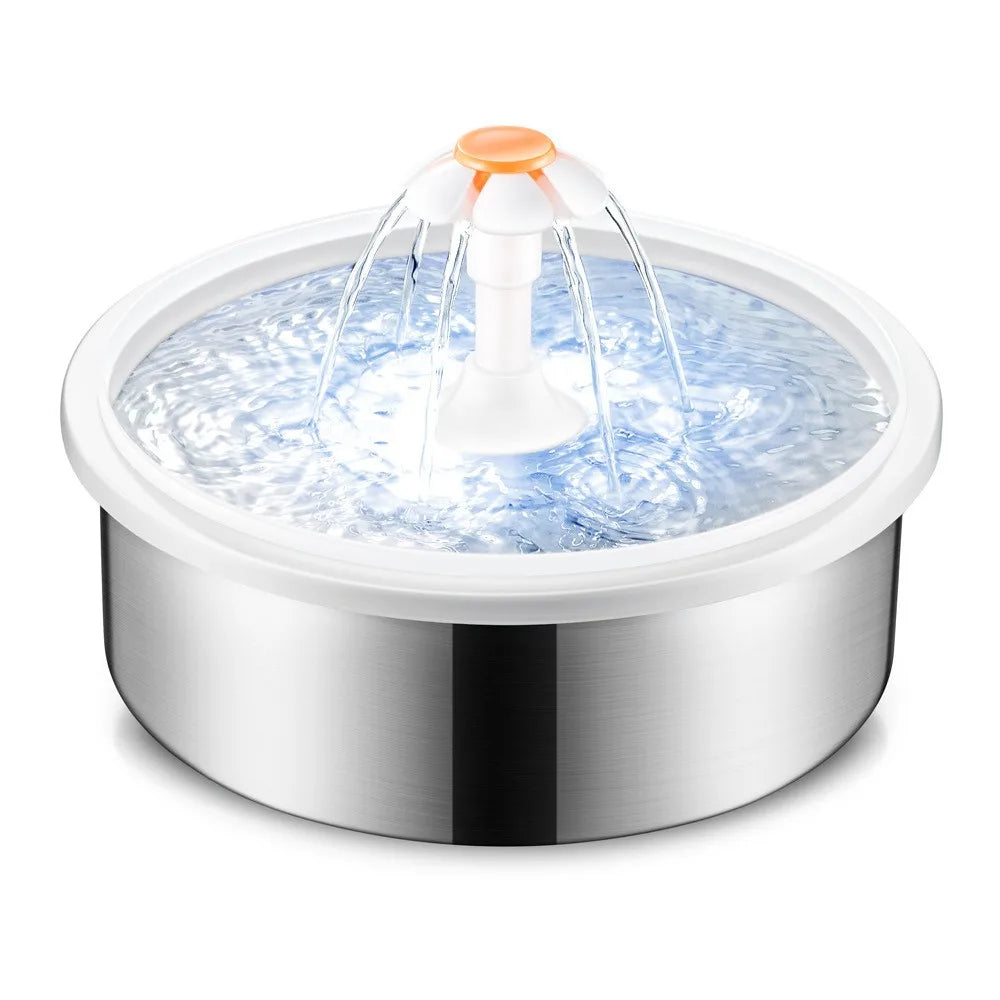Pet Cat Water Drinking Fountain 2.2L Smart Cat Supplies 304 Stainless Steel Automatic Cat
