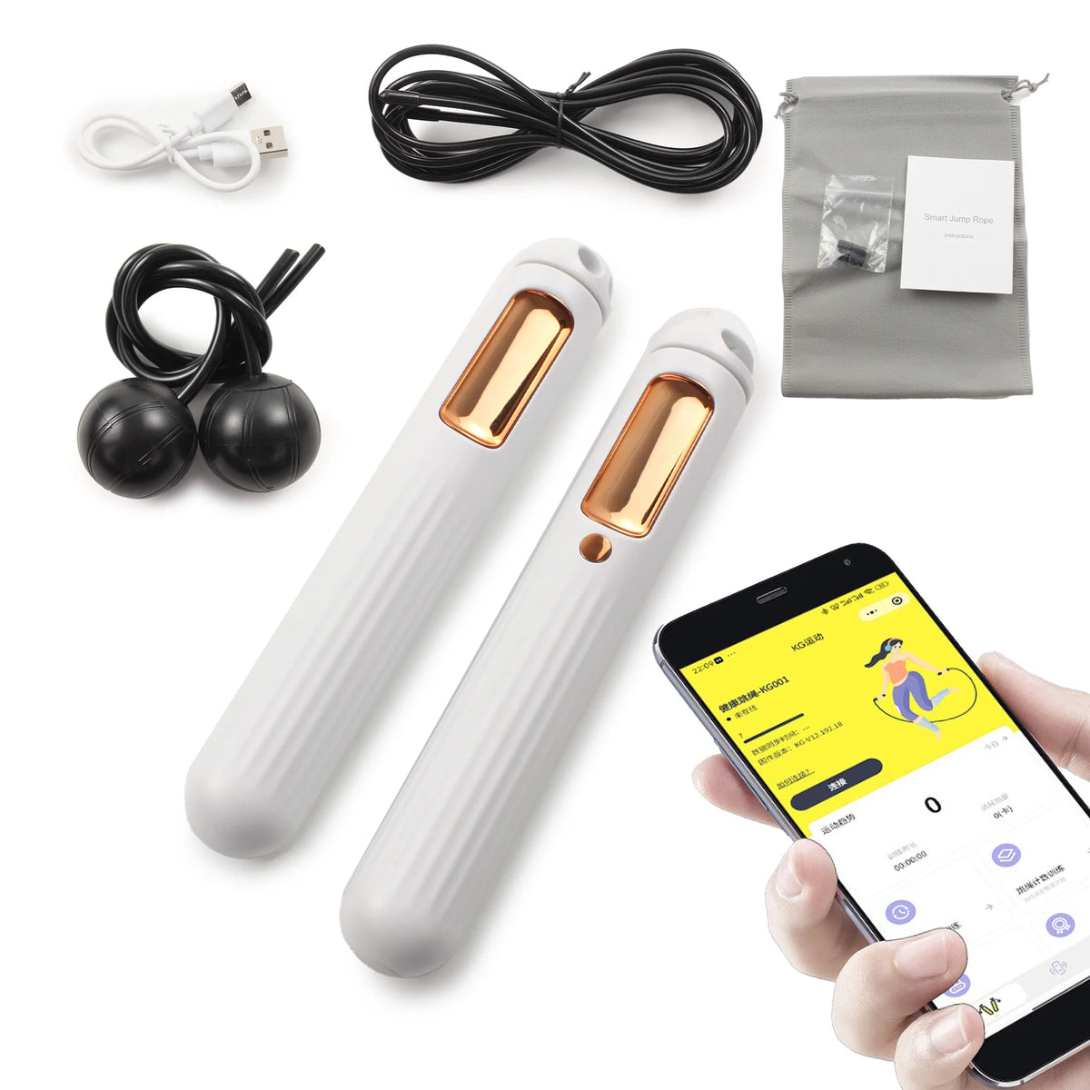 Smart Skipping Rope with App Data Analysis Ideal Weighted Jump Rope for Fitness