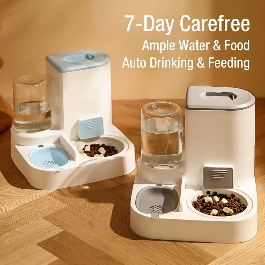 Automatic Pet Feeder & Water Dispenser 2-in-1 PP Material for Cats & Dogs Indoor