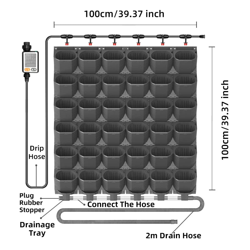 Vertical Garden Wall Automatic Watering Hydroponics Planting System Flowers Modern Plant