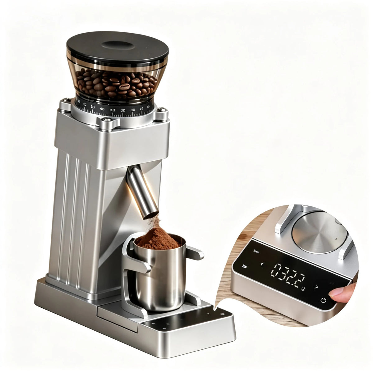 Rechargeable Conical Burr 60 Setting Compact & Quiet Rechargeable Electric Espresso
