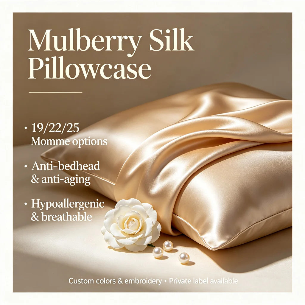 Custom Luxury 100% Silk Woven Modern Eye Mask Sleep Gift Box Pillowcase And Bedsheet Set